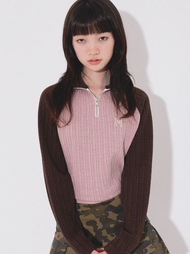 Official Wave Cropped Half Zip Pullover _ - PIECEMAKER - Modalova