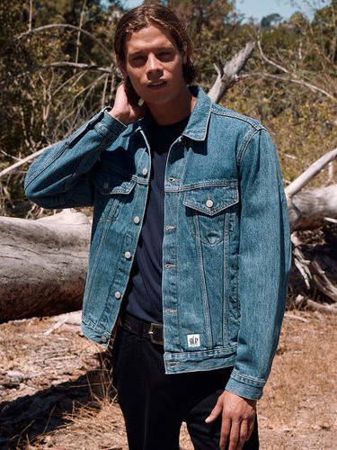 Mens Trucker Denim Jacket (Blue) - ROYALCITYPARK - Modalova