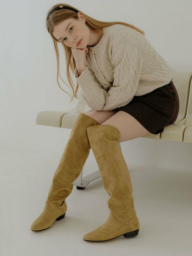 Bell Thigh High Boots - Brown Suede - EIFFELCLASSIC - Modalova