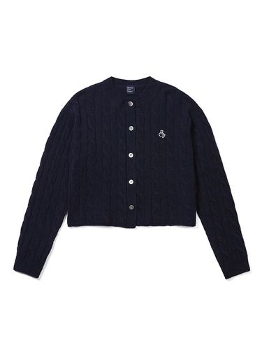 Round Cable Cardigan (Navy) - ROYALCITYPARK - Modalova