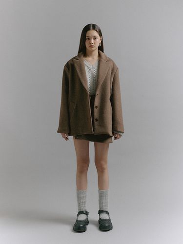 Square Half Coat _Brown - SOFT SEOUL - Modalova