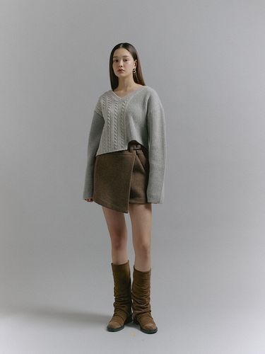 Two-way Belt Mini Skirt _Brown - SOFT SEOUL - Modalova