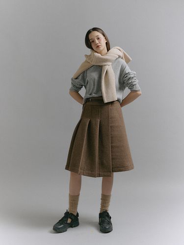 Two-way Belt Midi Skirt _Brown - SOFT SEOUL - Modalova