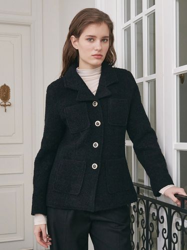 Boucle Wool Jacket - Black - Nouve - Modalova