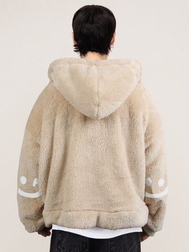 Elbow Drawing Smile Fleece Jacket [Beige] - GRAVER - Modalova