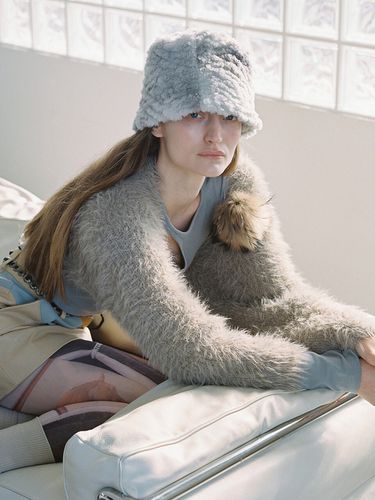 Fur Lampshade Hat Snow Grey - AWESOME NEEDS - Modalova