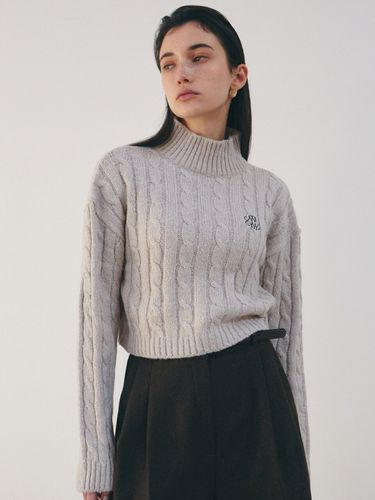 Nicole Half Neck Cropped Knit _Indi Beige - NICK&NICOLE - Modalova