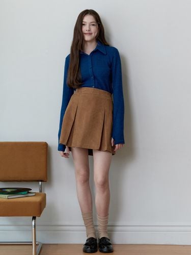 Corduroy Tuck Mini Skirt _Camel - bibyseob - Modalova