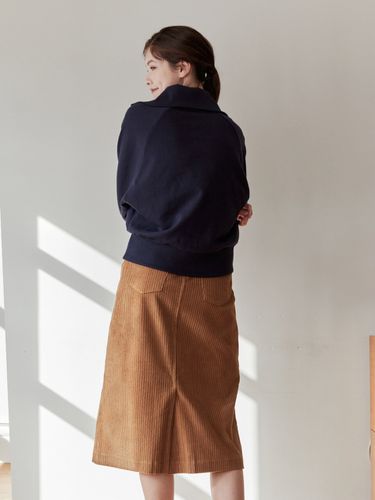 Corduroy Long Skirt _Camel - bibyseob - Modalova