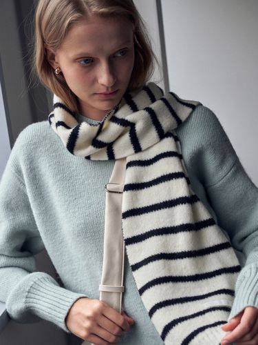 Wool Stripe Muffler - LOEIL - Modalova