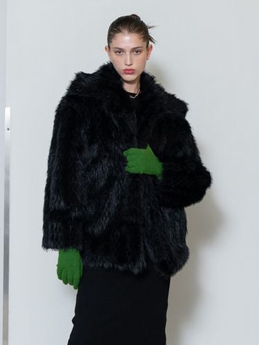 Stand Collar Faux Fur Jacket _ - 320SHOWROOM - Modalova