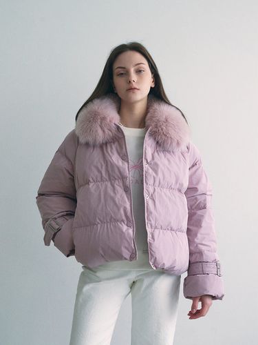 Fur Collar Puffer Jacket _ Pink - ADAUL - Modalova