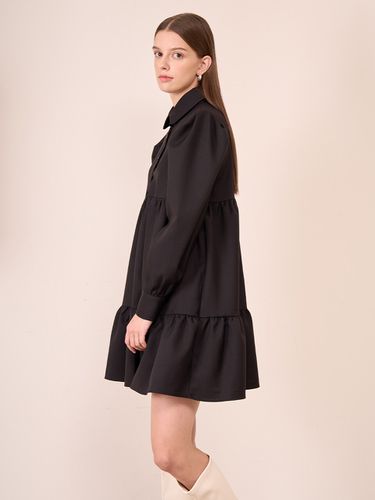 Shirring Shirt Dress _Black - bibyseob - Modalova