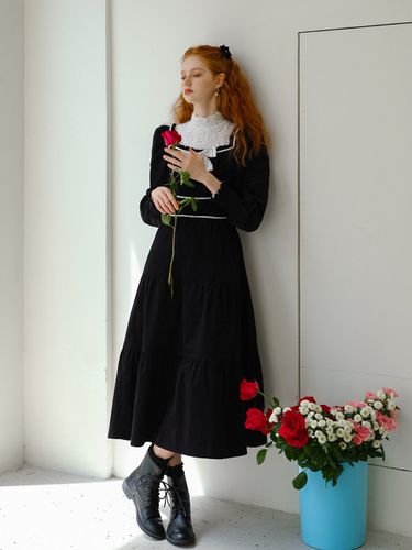 Cest Charming Big Ribbon Point Dress_Black - Cest Moidew - Modalova