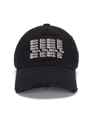 Lettering Washed Ball Cap_Black - Matin Kim - Modalova