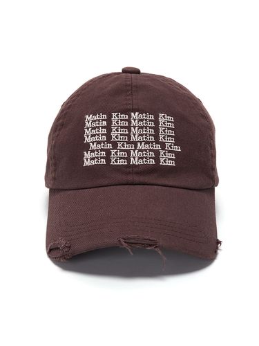 Lettering Washed Ball Cap_Brown - Matin Kim - Modalova