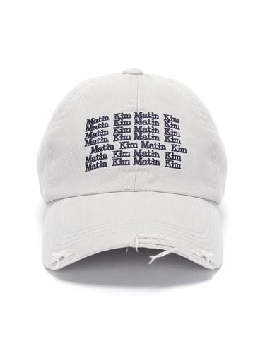 Lettering Washed Ball Cap_Light Grey - Matin Kim - Modalova