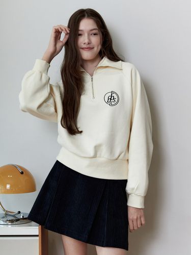 Half Zip Up Raglan Sweatshirt _ - bibyseob - Modalova