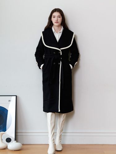 Wool Sailor Long Coat _ Black - bibyseob - Modalova