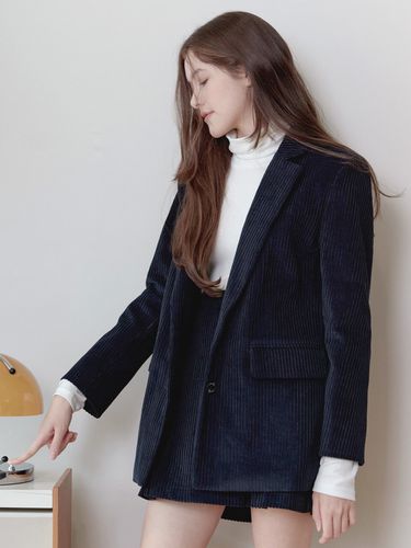 Classic Corduroy Jacket _ Navy - bibyseob - Modalova