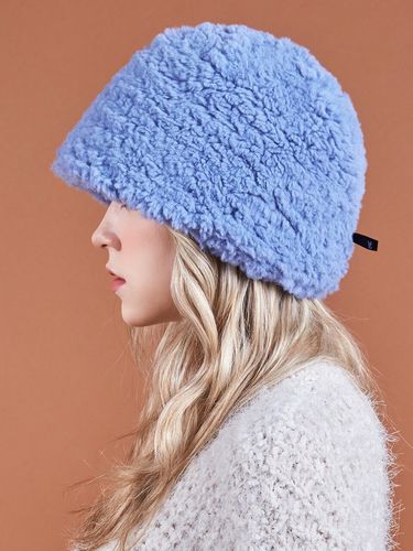 Fur Long Label Boucle Drop Bucket Hat - VARZAR - Modalova