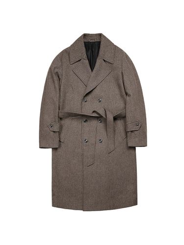 Hound Check Double Coat (Beige) - SORTIE - Modalova