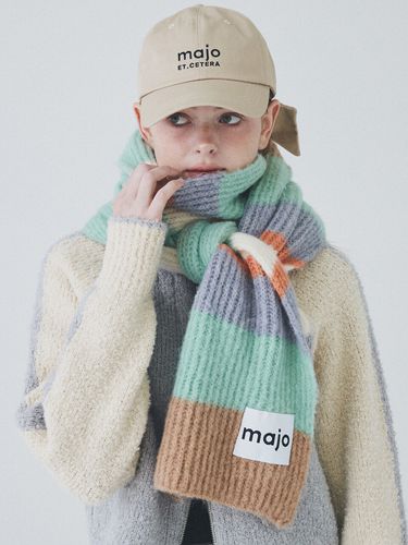 Color Stripe Muffler [Mint] - Majo Factory - Modalova