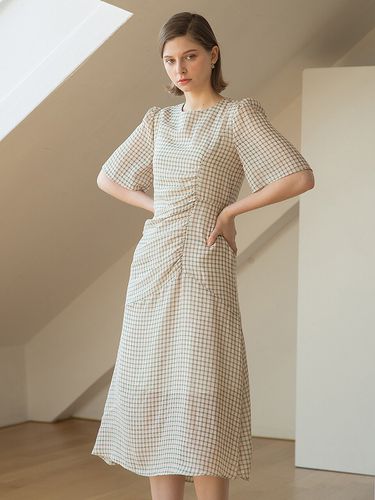 Unbalanced Gingham Dress - clet - Modalova