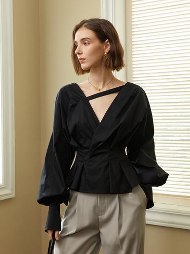 French Lantern Neckline Puff Blouse - yyiam - Modalova