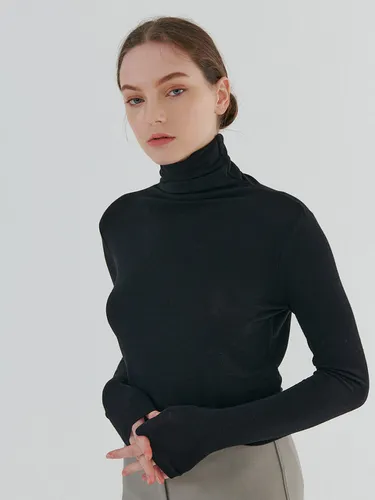 Turtleneck T-Shirt _ Black - camino - Modalova