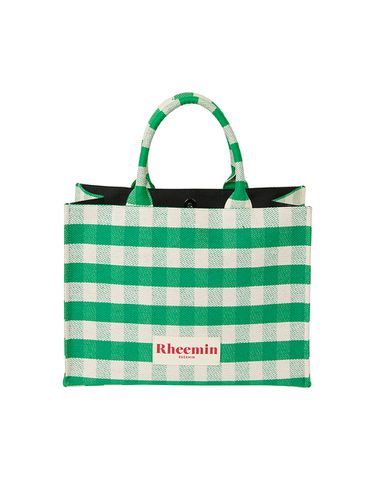 Peak Check Tote Bag - Green - RHEEMIN - Modalova