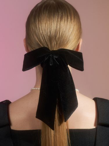 Alluring Ribbon Scrunchie - Black - ENGBROX - Modalova