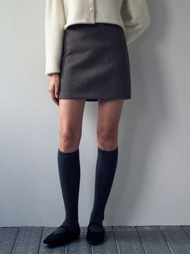 Wool Check Short Skirt _Brown - LOEIL - Modalova