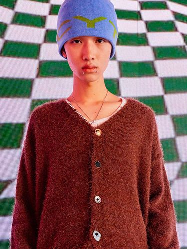 Logo Jacquard Beanie (Blue) - LECYTO - Modalova