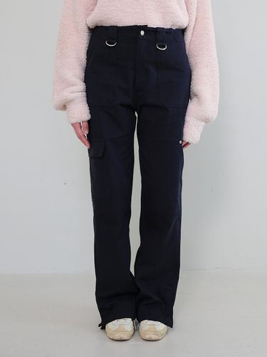 Button Pocket Wide Cargo Pants _Dark Navy - ROCCI ROCCI - Modalova