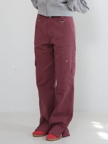 Button Pocket Wide Cargo Pants _Red Brown - ROCCI ROCCI - Modalova