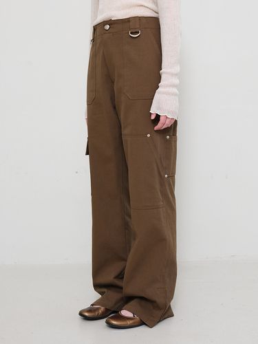 Button Pocket Wide Cargo Pants _Khaki - ROCCI ROCCI - Modalova