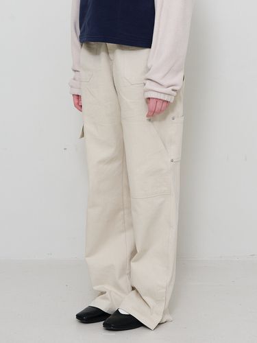 Button Pocket Wide Cargo Pants _Cream - ROCCI ROCCI - Modalova