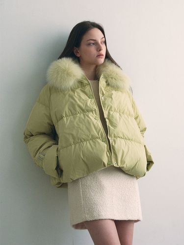 Fur Collar Puffer Jacket _ Lime - ADAUL - Modalova