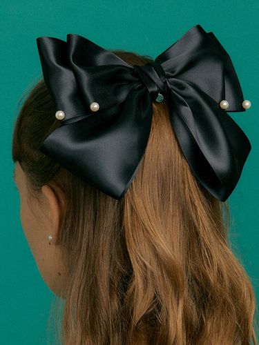 Big Ribbon Black Hair Clip - XPIER - Modalova