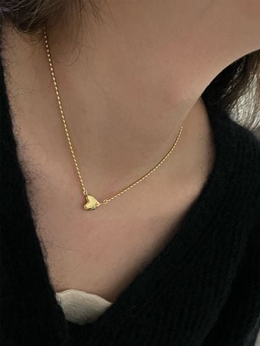 Volume Heart Necklace Ball Chain - emott - Modalova