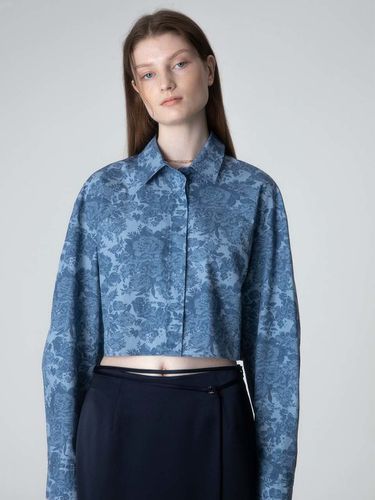 Rose-print Cropped Shirts_Blue - RAIVE - Modalova