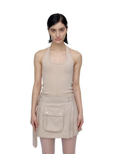 Halterneck Knit Sleeveless Top _Beige - CERRIC - Modalova