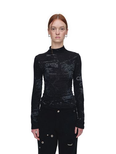 Graphic Print Half-neck Top _Black - CERRIC - Modalova