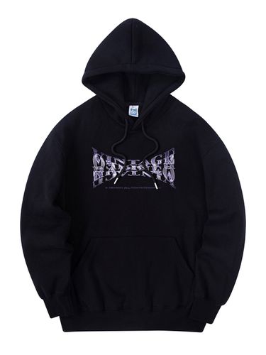 Vintage Wide Logo Hoodie (Black) - RADINEO - Modalova