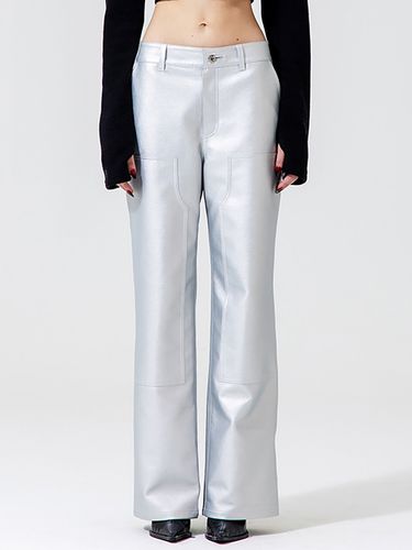 Leather Carpenter Pants_Silver - runningHIGH - Modalova