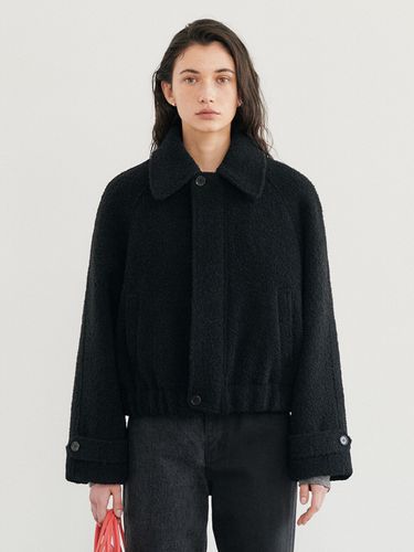 Alpaca Wool Zip Up Jumper_Black - LEUNI - Modalova