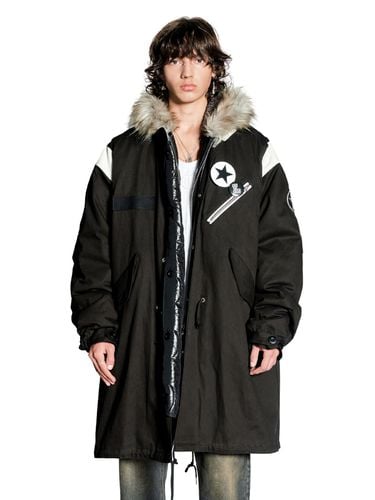 Vegan Leather Mix M-51 Fishtail Parka_Black - LECYTO - Modalova