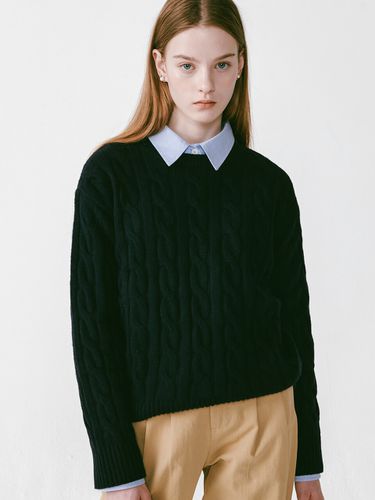 Round Cable Knit _ Navy - LOSSYROW - Modalova