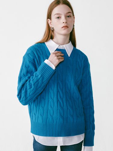 Round Cable Knit _ Blue - LOSSYROW - Modalova